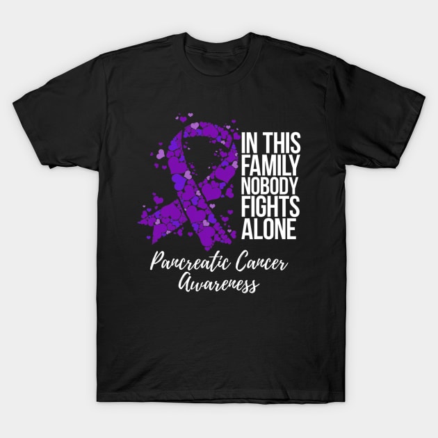 Family Support Pancreatic Cancer Awareness T-Shirt by eldridgejacqueline